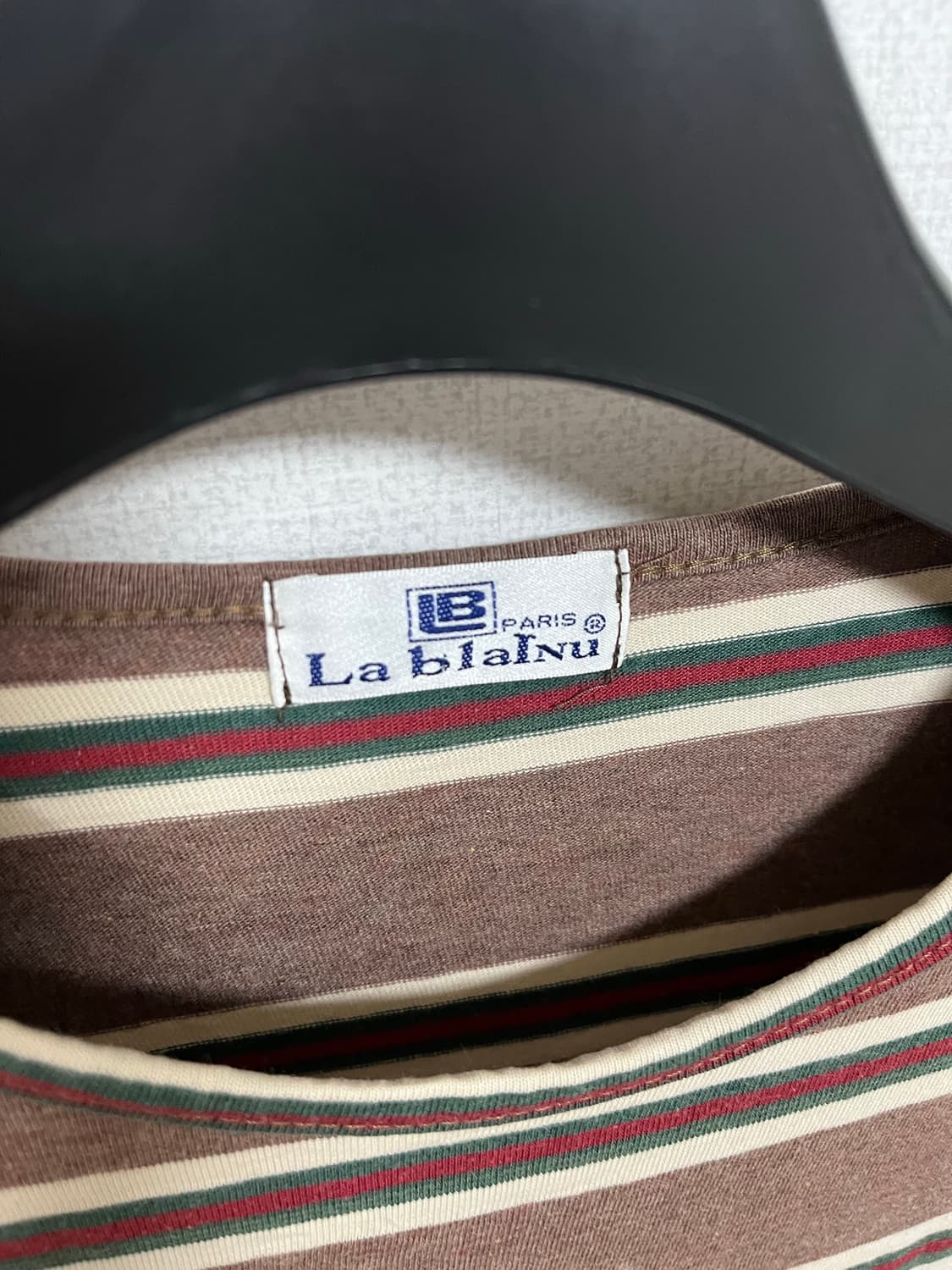 일본 브랜드 La blalNu 스트라이프 반팔티 M 상품이미지3