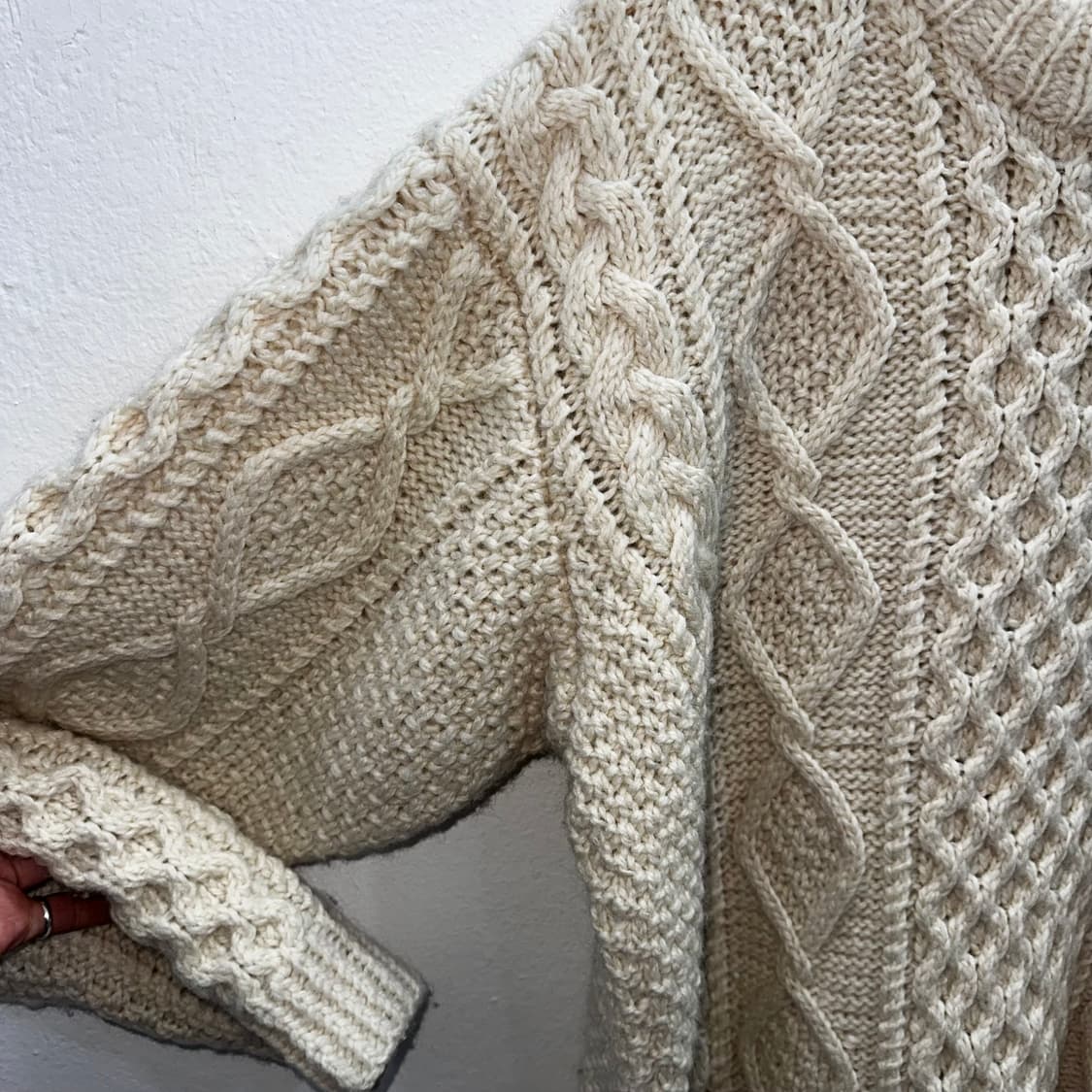 빈티지 핸드메이드 피셔맨 헤비 울 니트L 상품이미지5