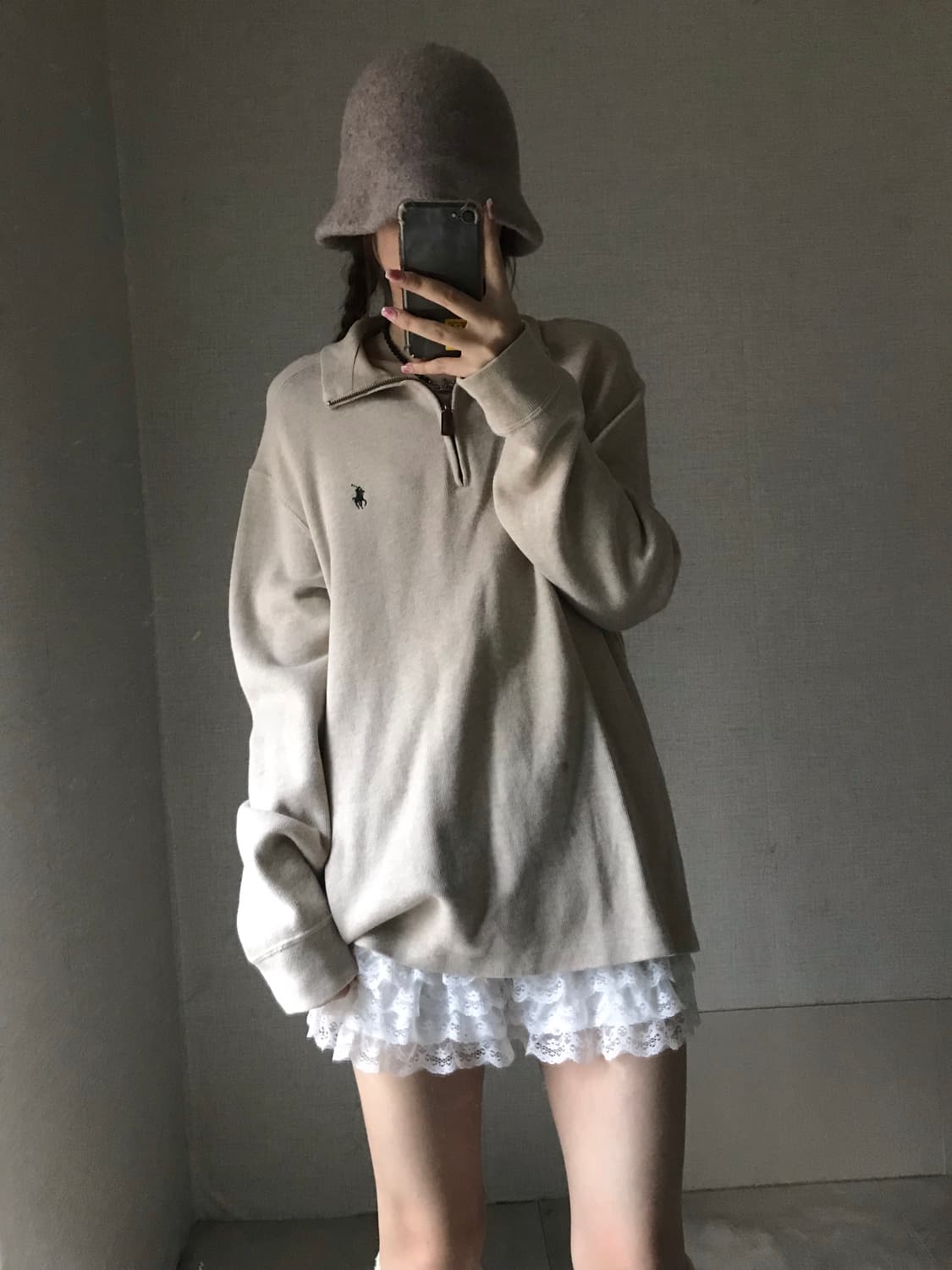 폴로 오트밀 반집업 상품이미지4
