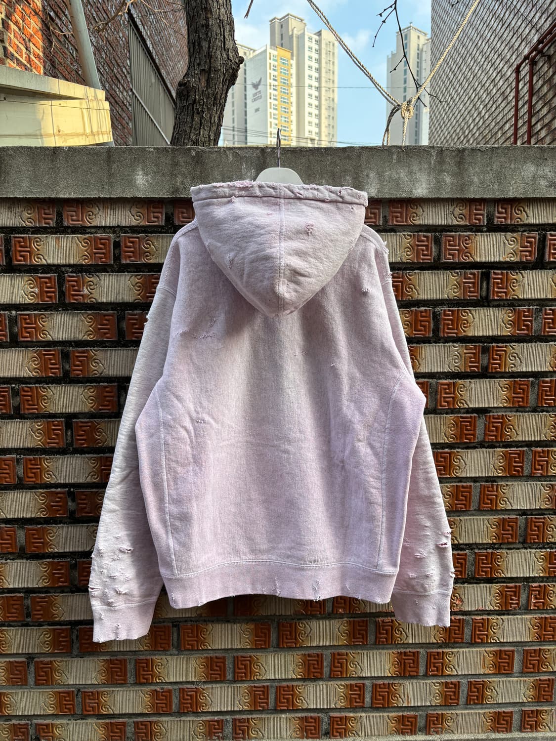 18ss 슈프림 핑크다잉 디스트레스드 gonz 후드 상품이미지10