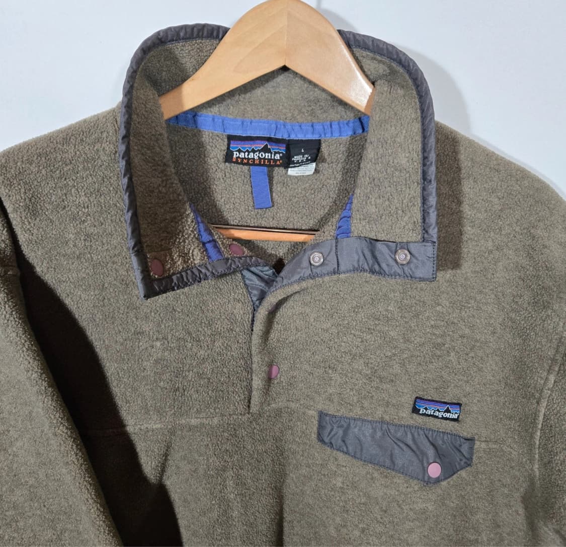 L 빈티지 90S USA메이드 파타고니아 신칠라 브라운 상품이미지3