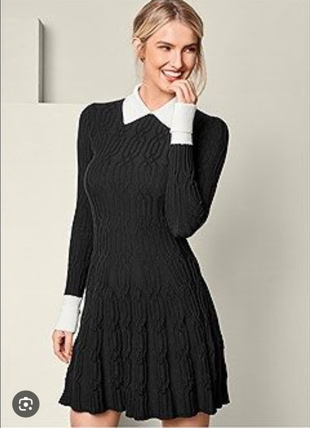 산드로 Sandro  카라 배색 케이블 니트 원피스 2사이즈 상품이미지1