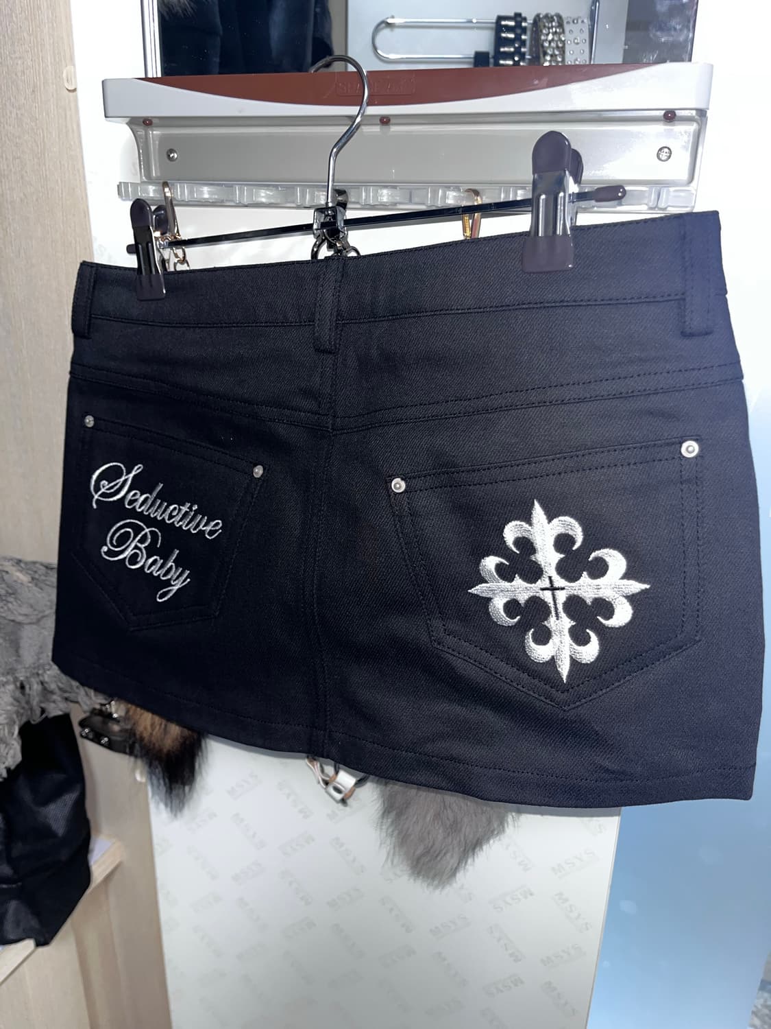 <새상품>엔넘파 로우웨스트 스커트 블랙 s 상품이미지2