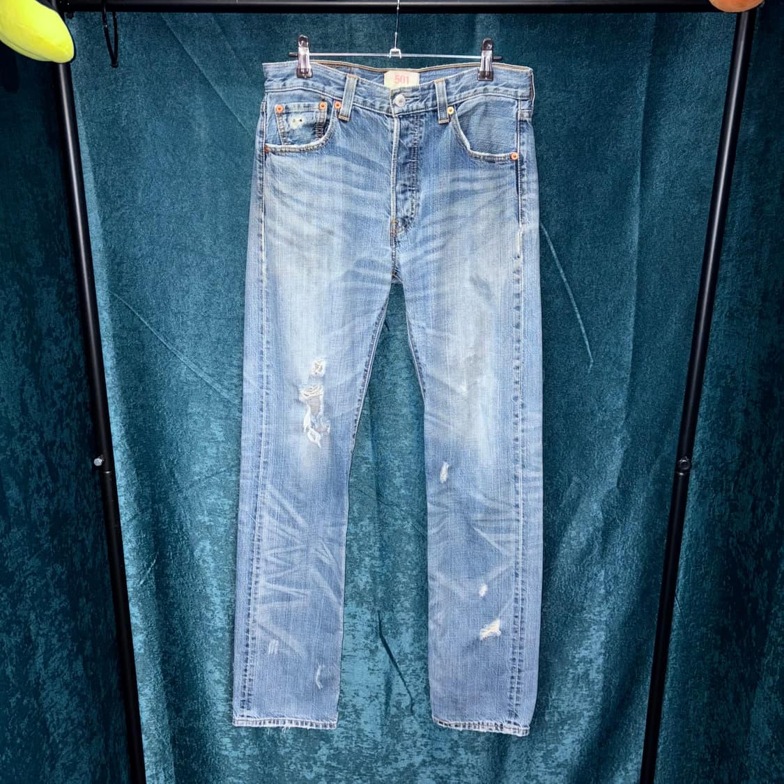 (30) 00s 리바이스 501 데미지 연청 데님 팬츠 상품이미지1