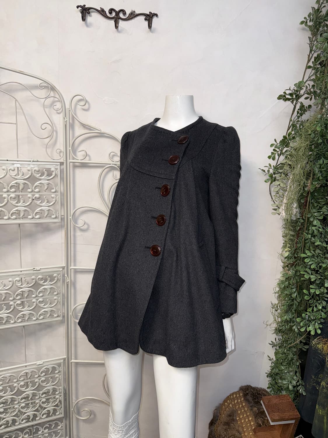 O’2ND charcoal wool mohair bell coat 상품이미지6