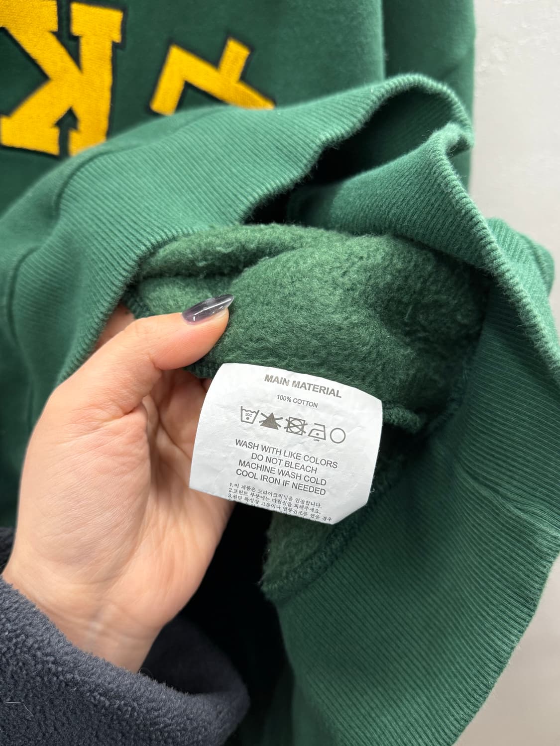 CONICHIWA bonjour 곤니치와 봉쥬르 맨투맨 그린 L 상품이미지4