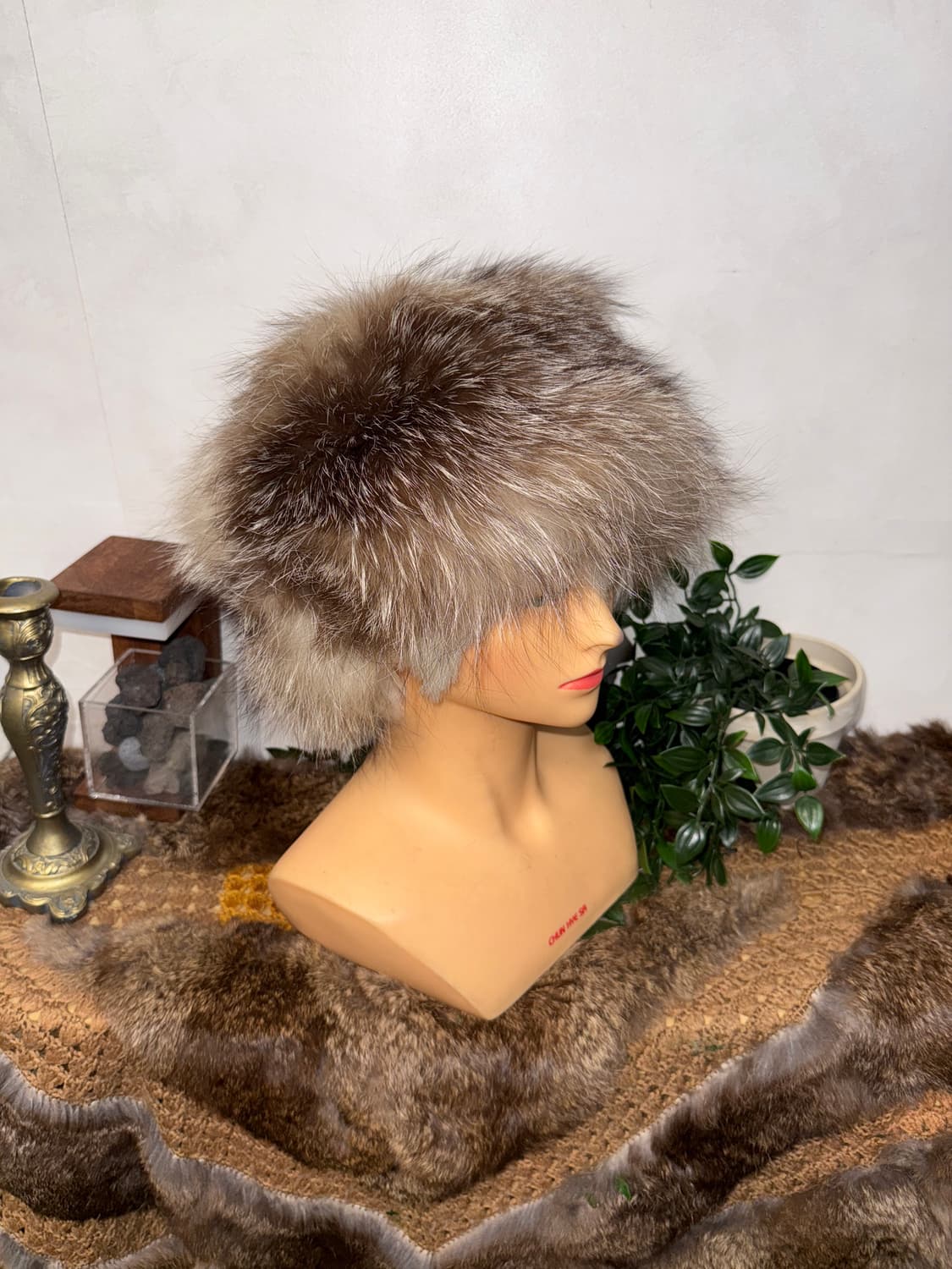 Mixed brown fox fur eskimo hat 상품이미지3