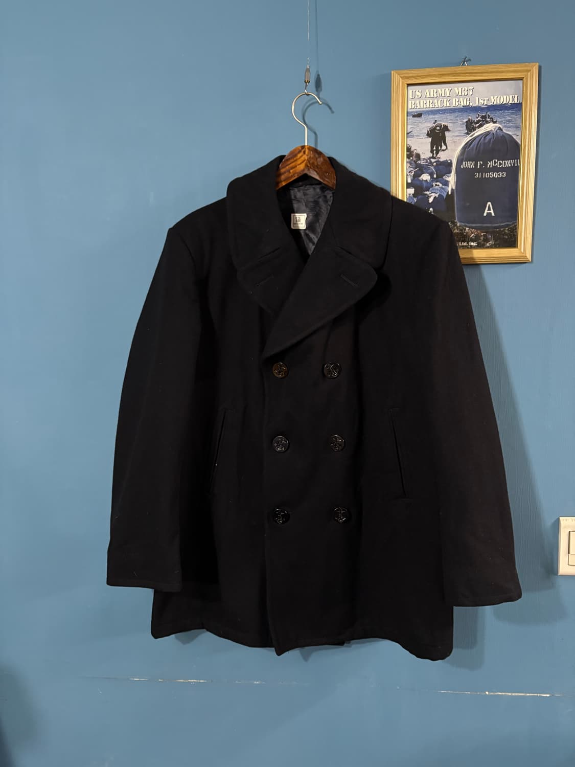90's USN 6 Button Pea overcoat. 상품이미지1