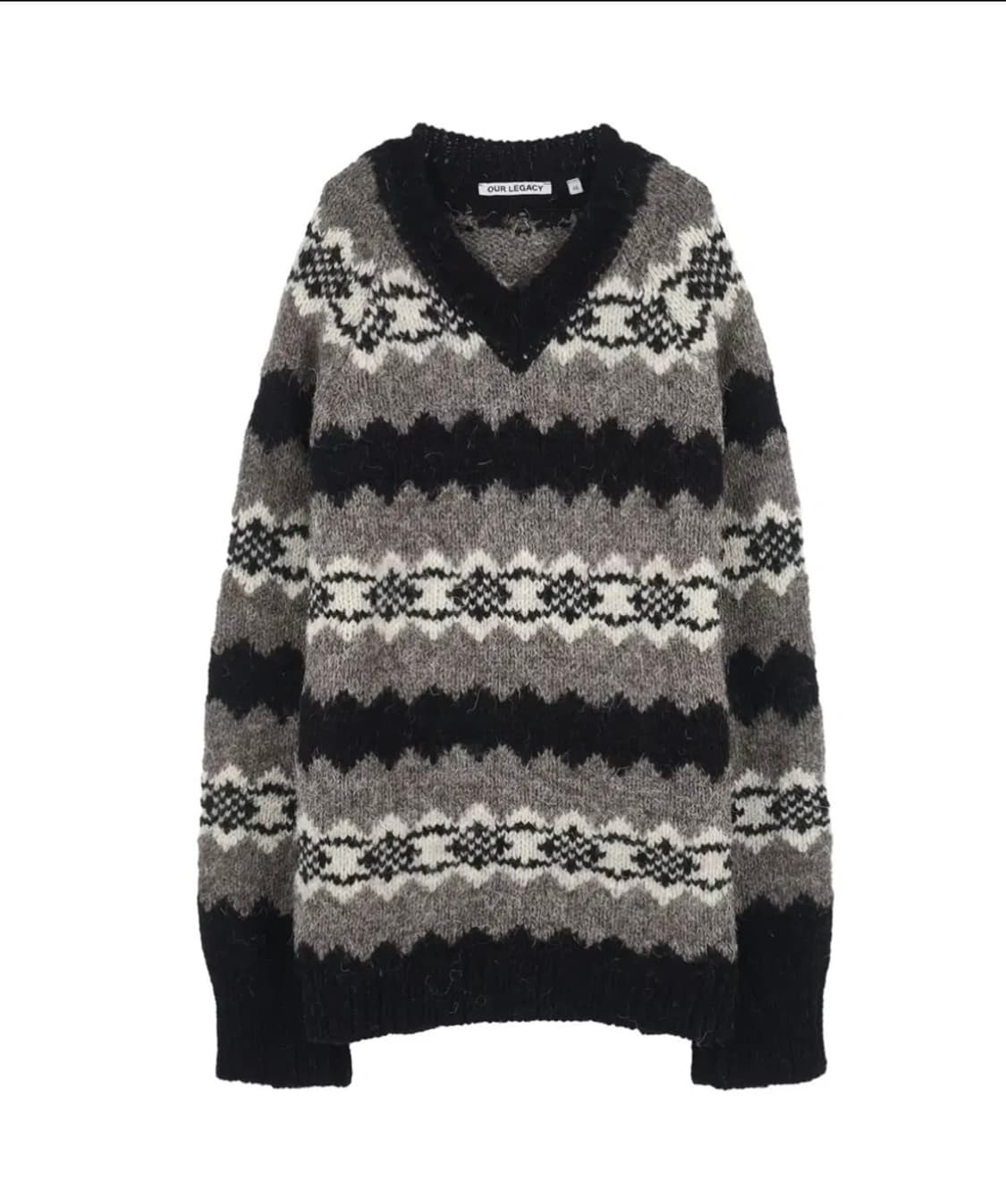 아워레가시 그린란드 스트라이프 브이넥 스웨터 상품이미지1