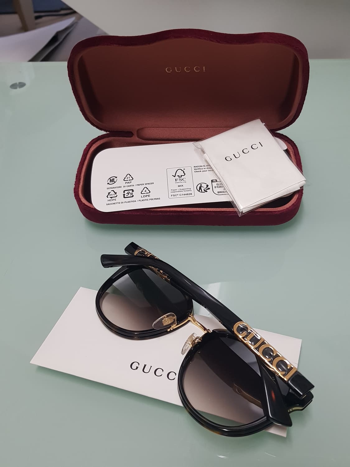 새상품)GUCCl 금장빅로고 브라운선글라스 상품이미지6