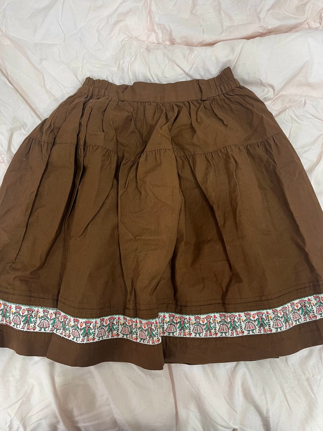 모리걸 하구미 브라운 미디스커트 상품이미지2