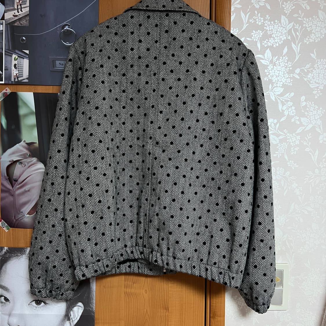 펀프롬펀 도트 헤링본 자켓 블랙 상품이미지2