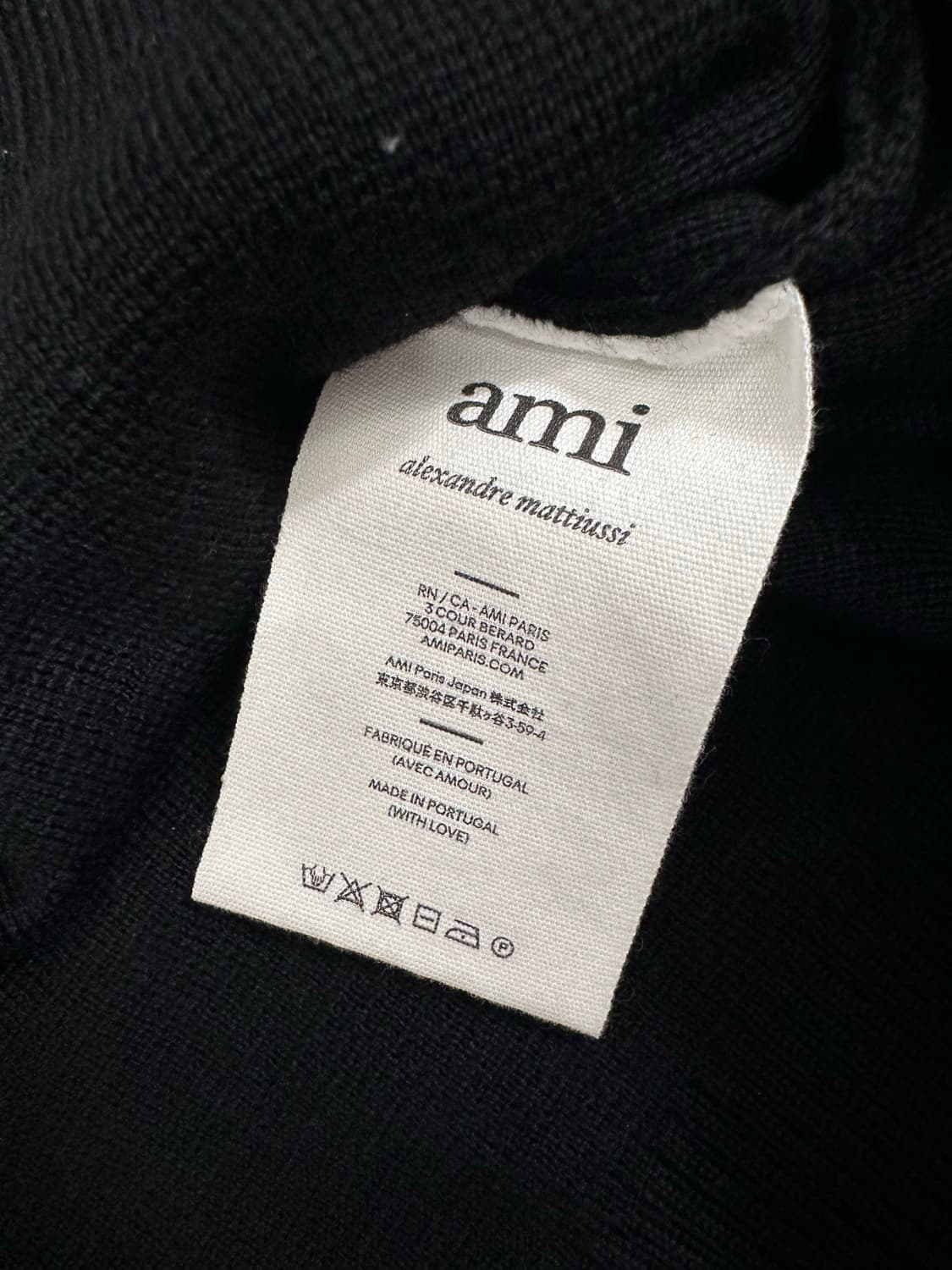 ami 아미 스몰 하트 로고 울 가디건 블랙 L 사이즈 상품이미지4