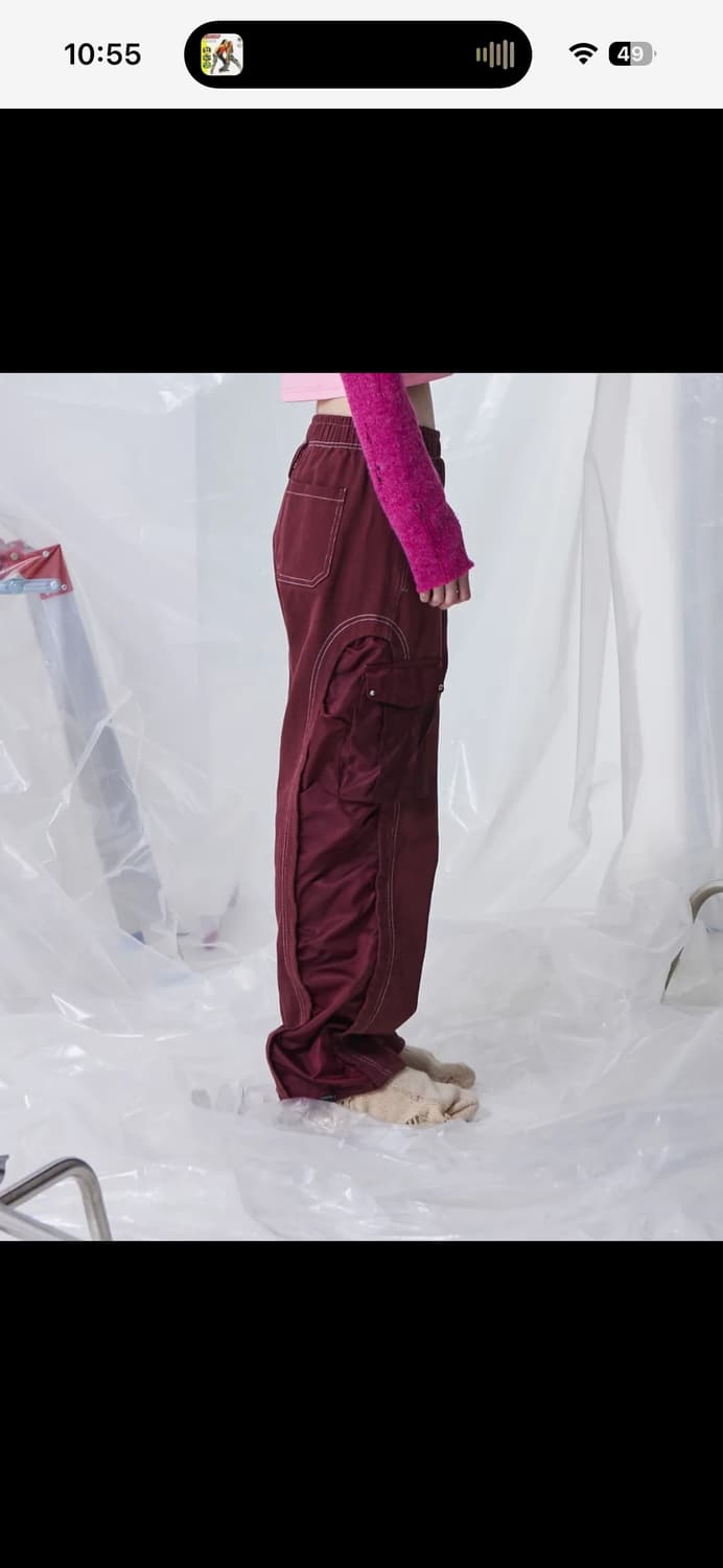 알에스에스씨 버건디 카고 데님 팬츠  상품이미지1