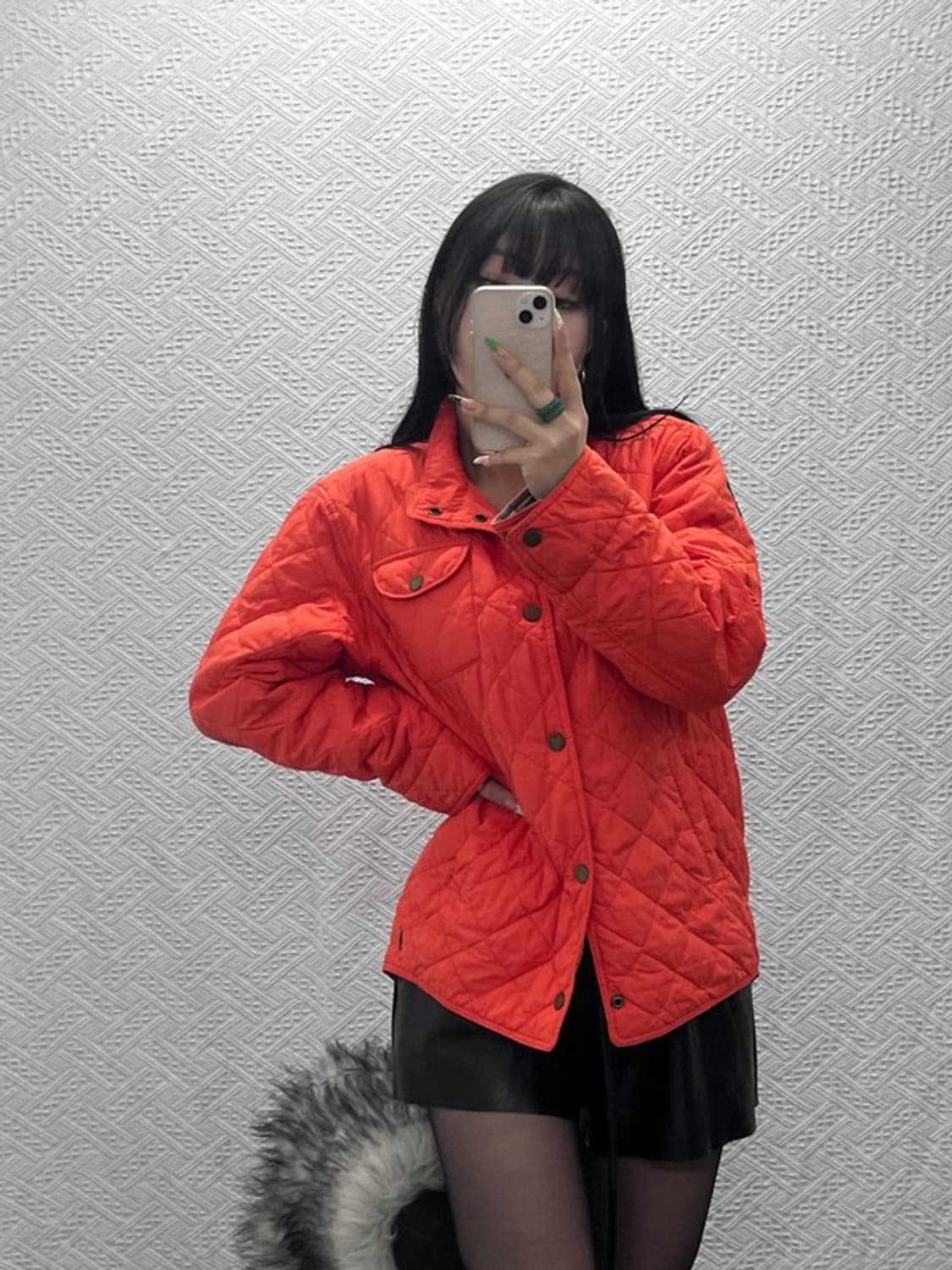 폴로 랄프로렌 키치 오렌지 깔깔이 퀄팅 경량패딩 자켓 XL C08977 상품이미지2