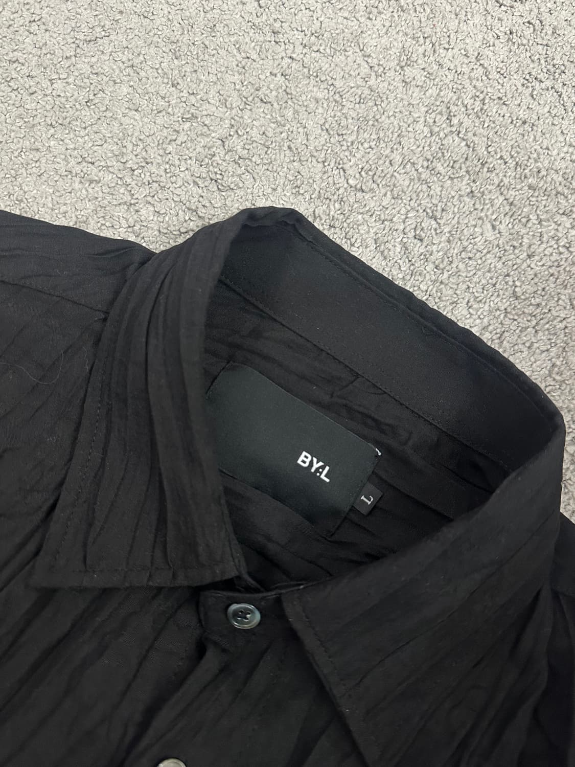 [BY:L] CRINKLE OVER SHIRT - BLACK 상품이미지6