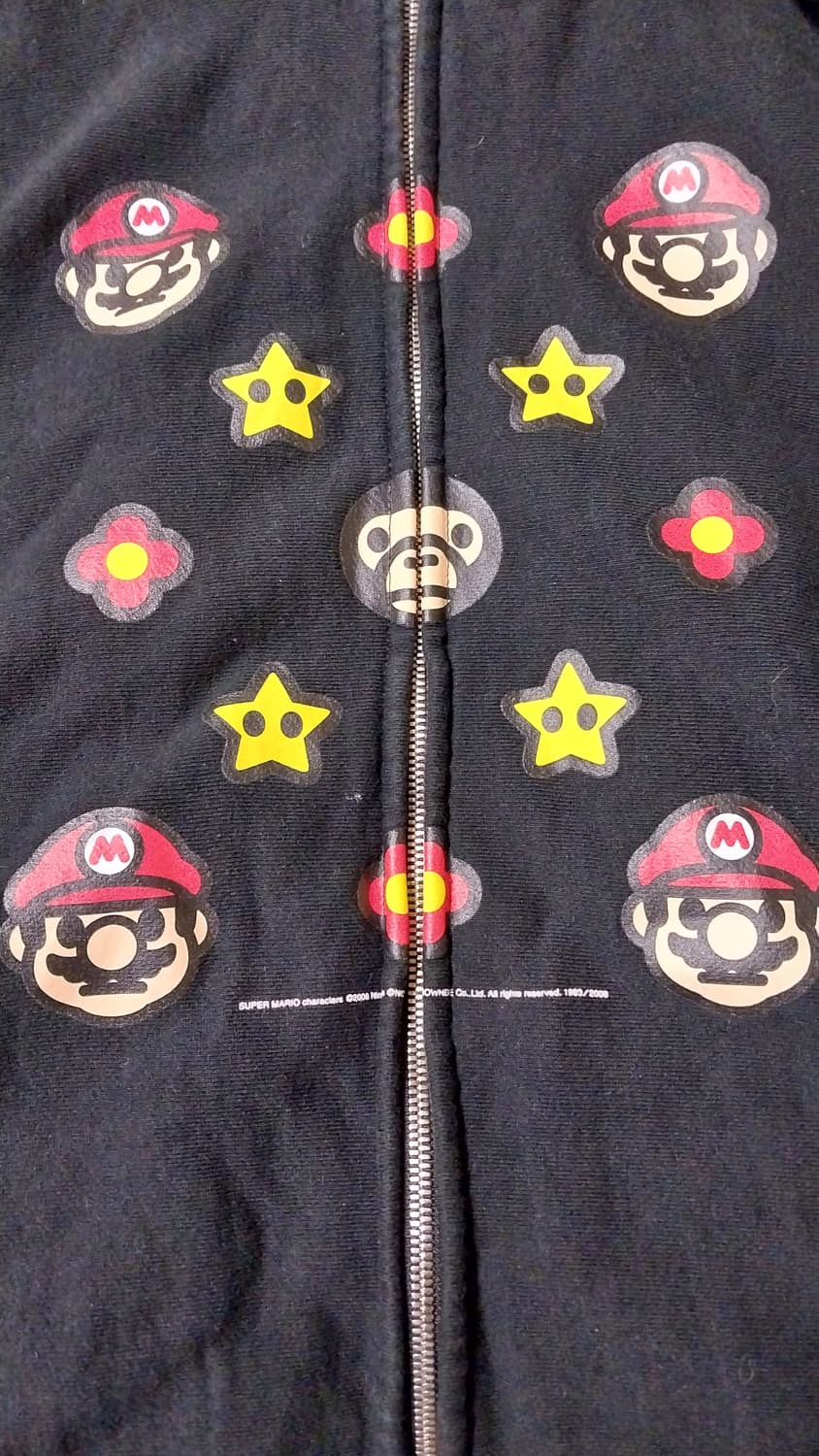 2008베이프x닌텐도 마리오 투 마일로 풀집업 후드 S 상품이미지8