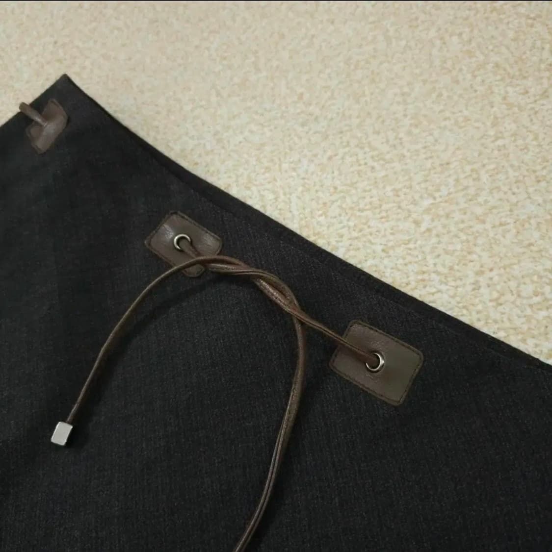 (67-96)PRENDANG 쁘렝땅 울 모직 스커트 브라운 상품이미지4