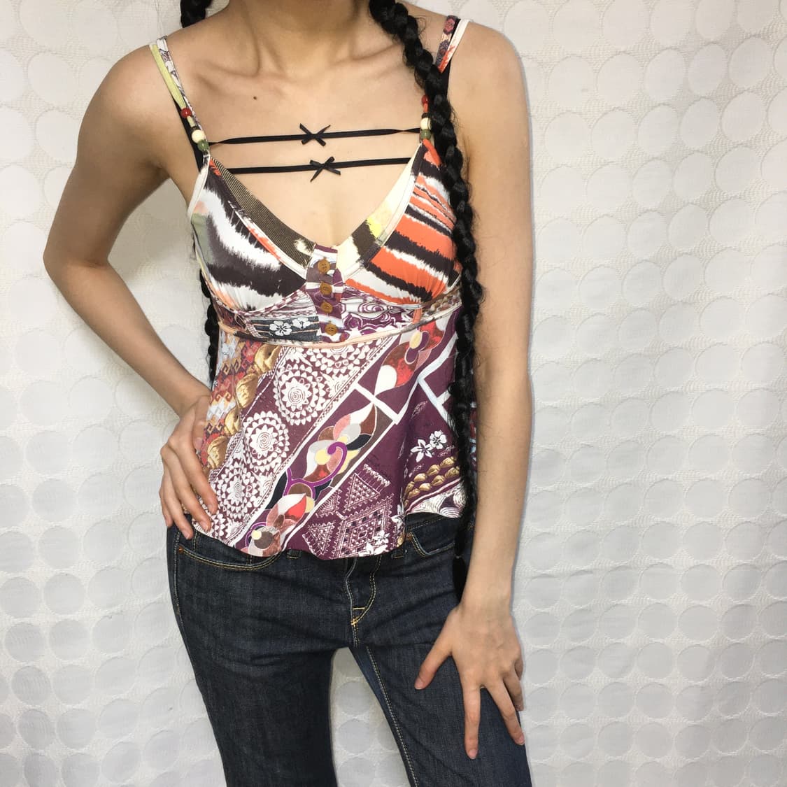 저스트 카발리 프린트 나시 상품이미지1