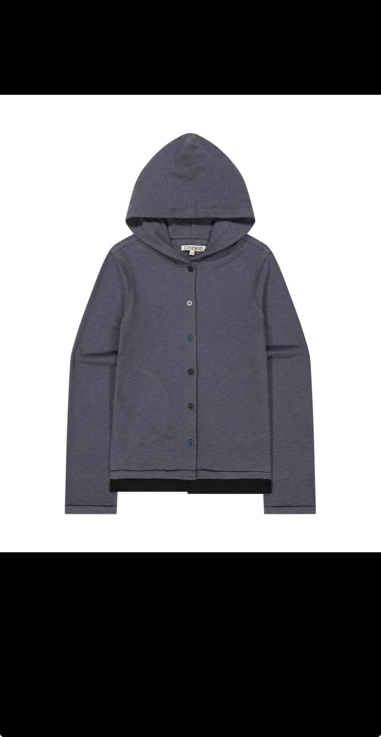 코이세이오 투폴드 버튼업 후디 차콜 상품이미지1