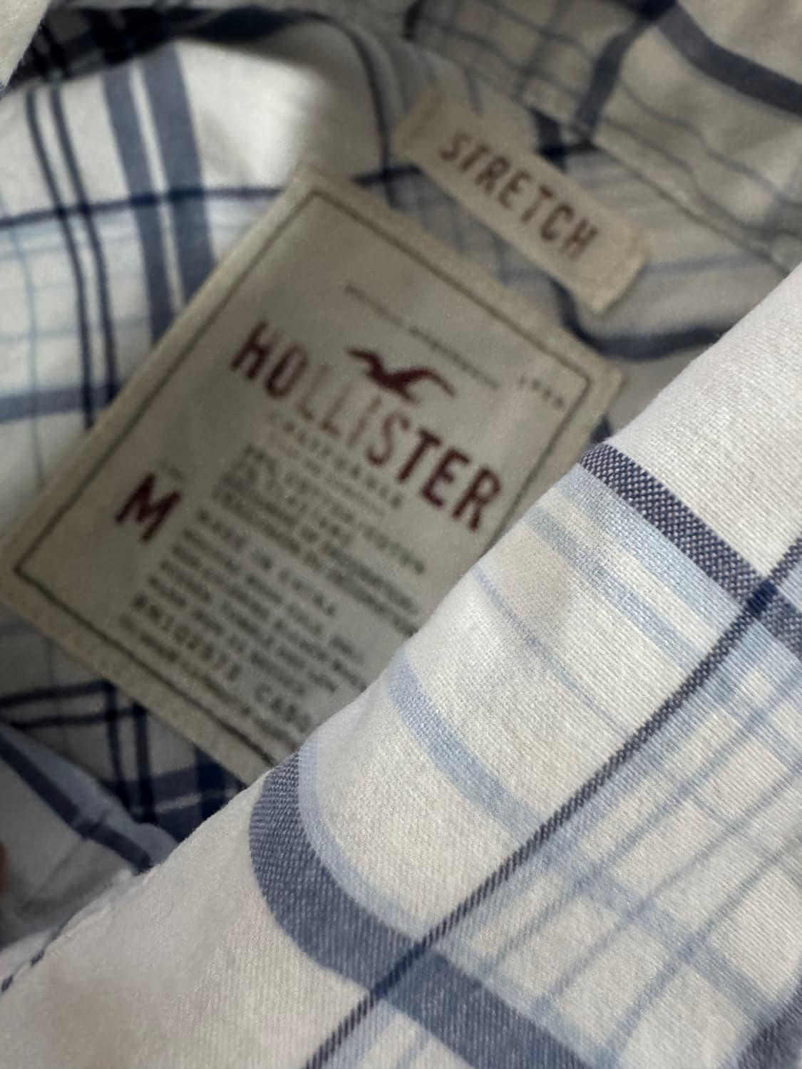 여성 홀리스터 빈티지 화이트 슬림핏 체크 셔츠 S 상품이미지3