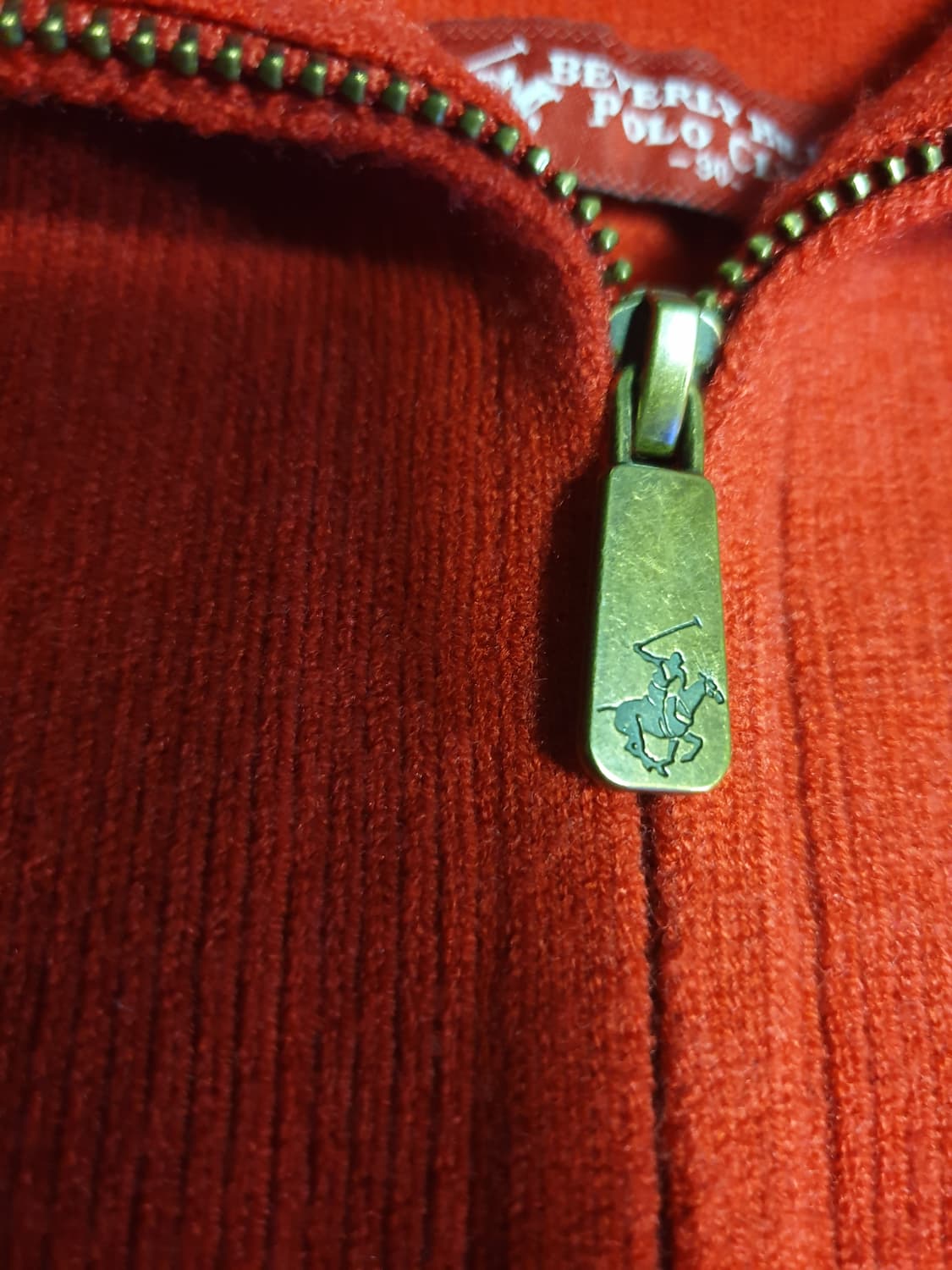 비버리힐스폴로클럽 케이블 하이넥 딱붙핏 하프집업 니트 레드(S) 상품이미지3