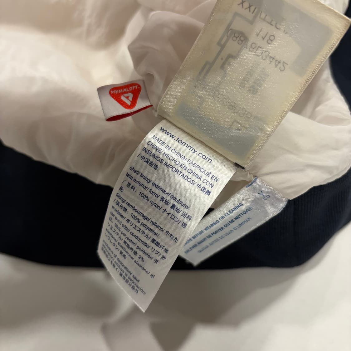 [2XL] 타미힐피거 화이트 빅로고 후드 바람막이 점퍼 B751 상품이미지8