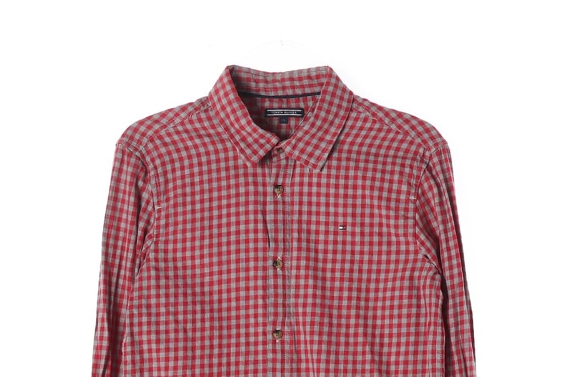 타미힐피거 레드 깅엄 체크 셔츠 176 상품이미지3