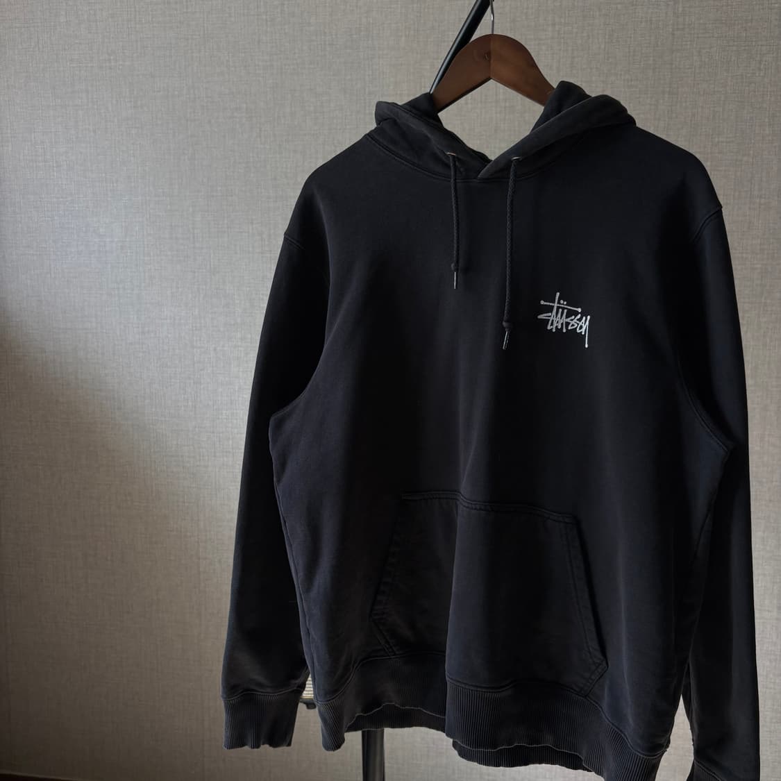 STUSSY 스투시 스탁로고 블랙 후드티 상품이미지5