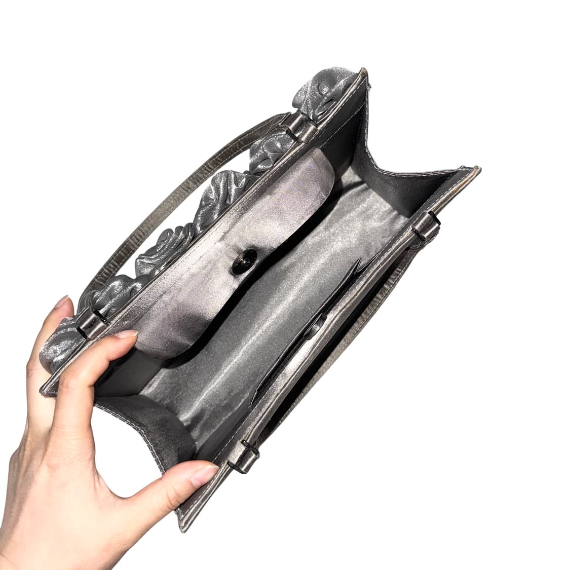 Metal Grey Rose Handbag 상품이미지5