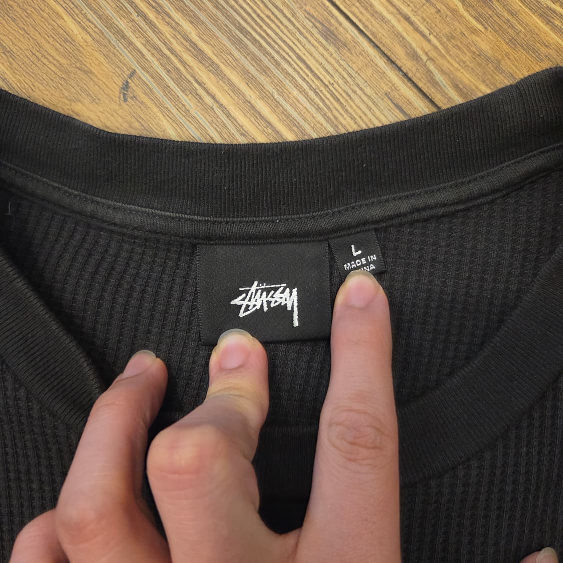 스투시 롱슬리브 써멀 티셔츠 블랙 상품이미지4