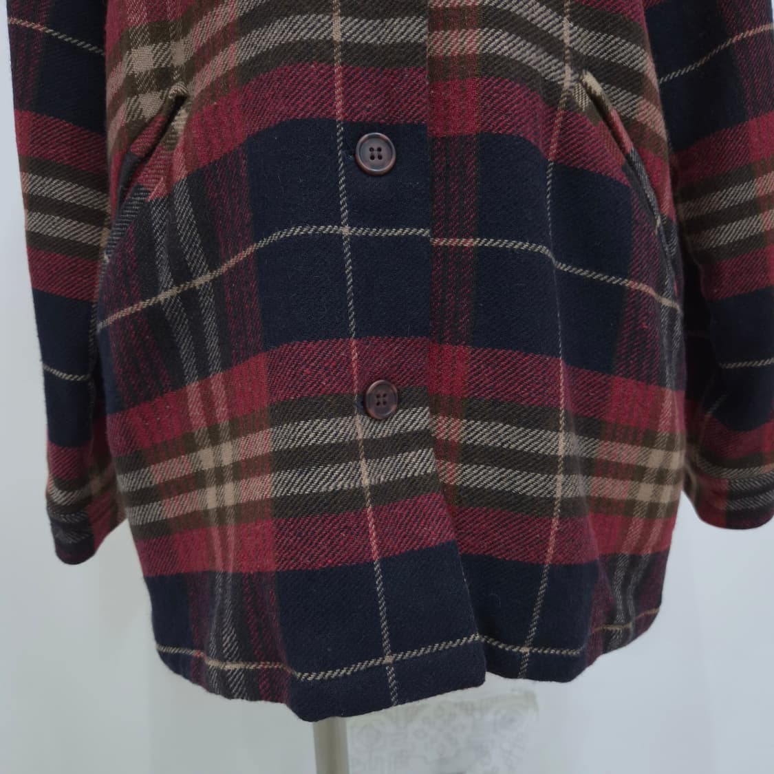 여성 울 체크 하프자켓 상품이미지7