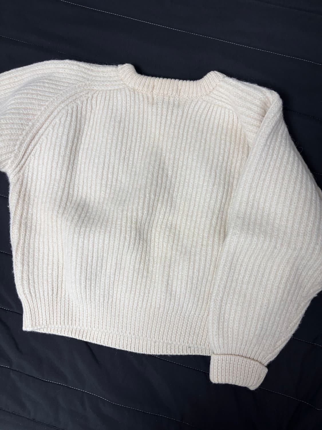 브리티쉬 퓨어 울 100% 짜임 니트 아이보리 상품이미지2