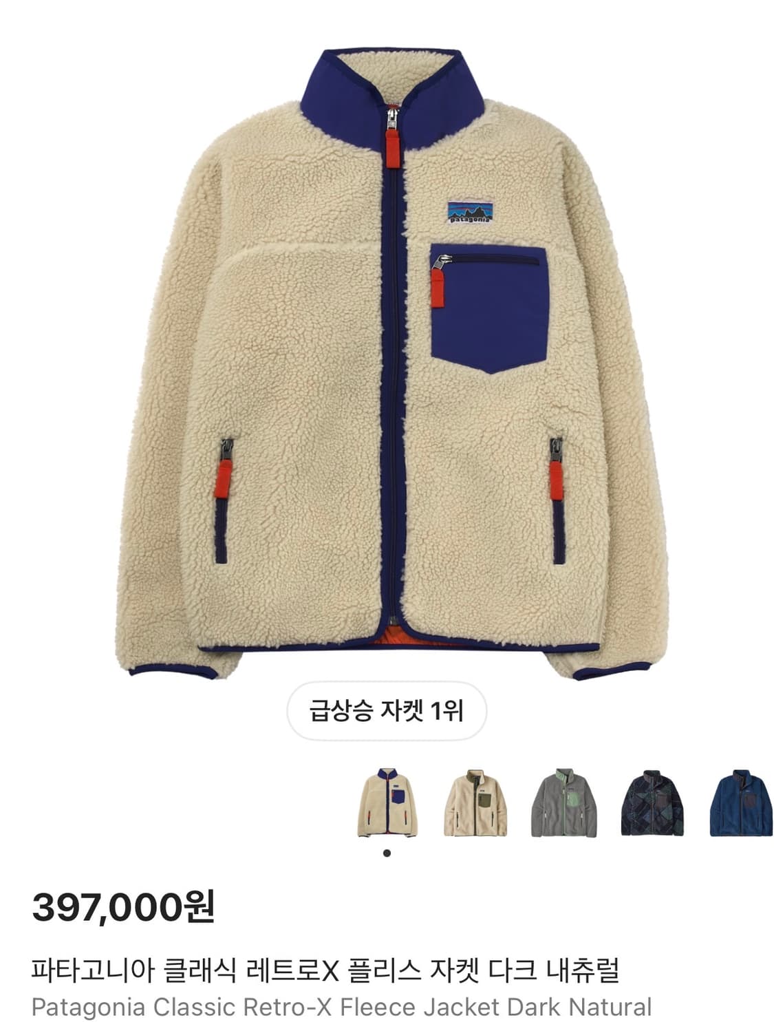 파타고니아 레트로x플리스 지드래곤 자켓 상품이미지1