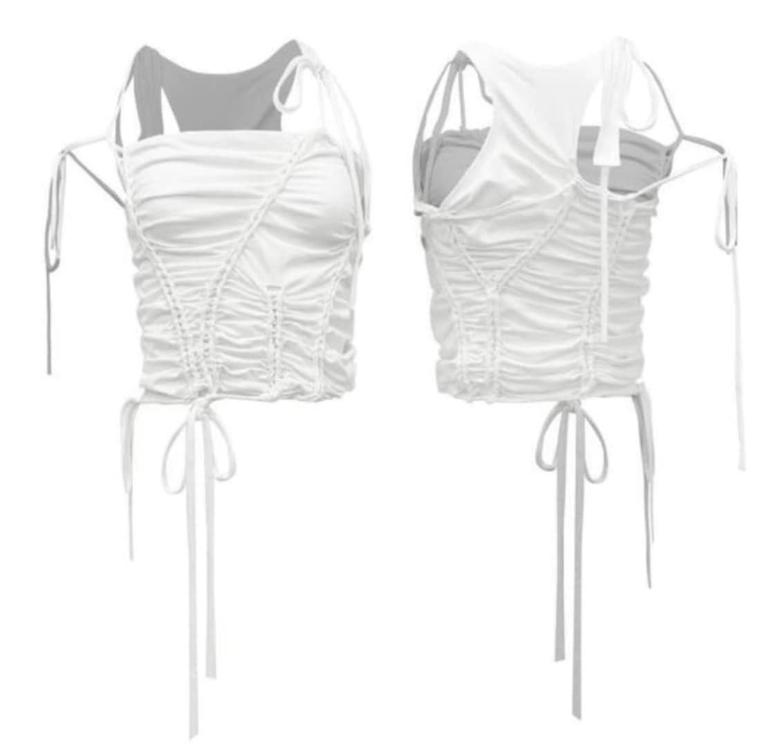나체 braid drop sleeveless 드레이프 나시 화이트 상품이미지1