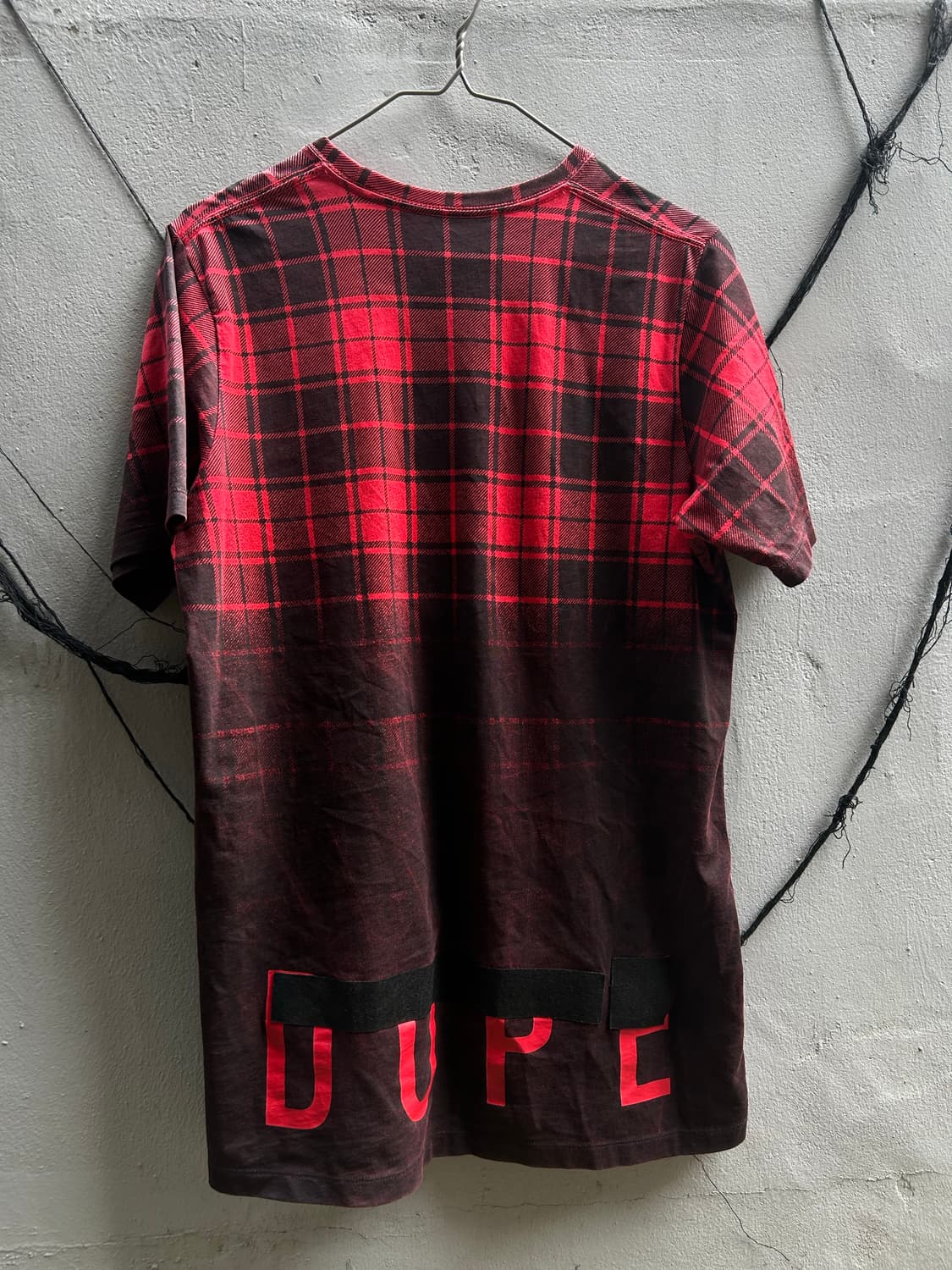 Vtg 00s 락시크 딥레드 체크 티셔츠 상품이미지3