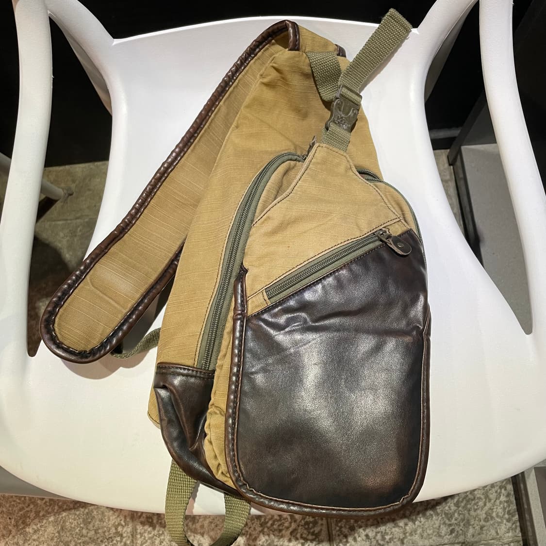 1990s Diesel 디젤 레더믹스 슬링백 상품이미지2