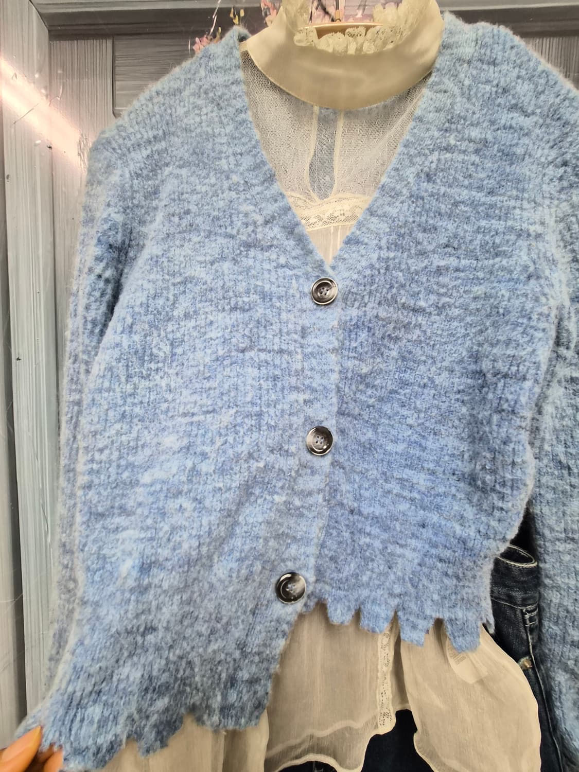 .앤더슨벨 언발컷 가디건. 디자이너 와이드데님 상품이미지3