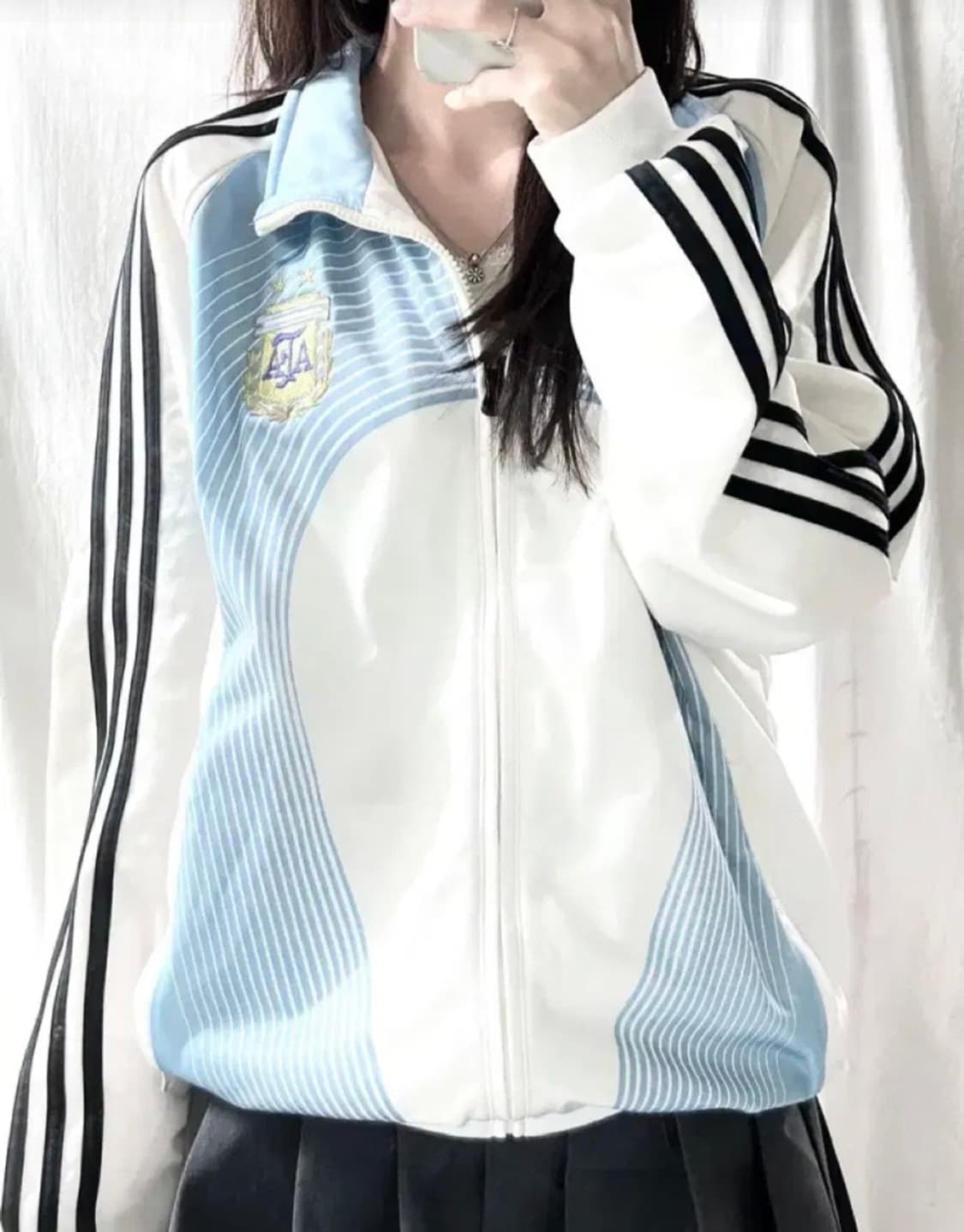 아르헨티나 져지 화이트 스카이블루 아디다스 집업 빈티지 상품이미지2