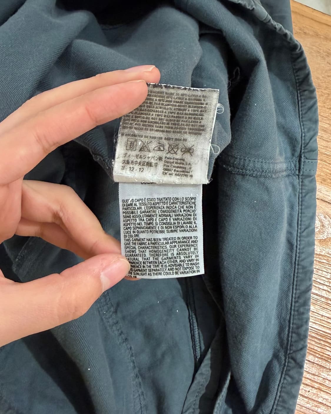 디젤 차콜 코튼 지퍼 벨티드 슬리브리스 원피스 상품이미지10