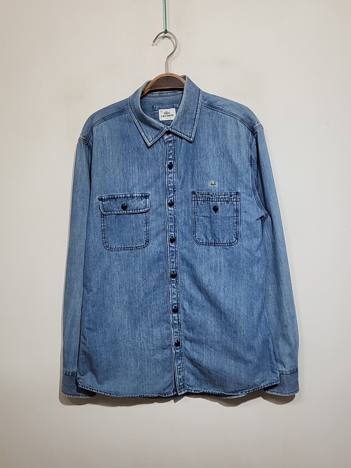 (M) 라코스테 청남방 중청 포켓 로고 데님셔츠  상품이미지1