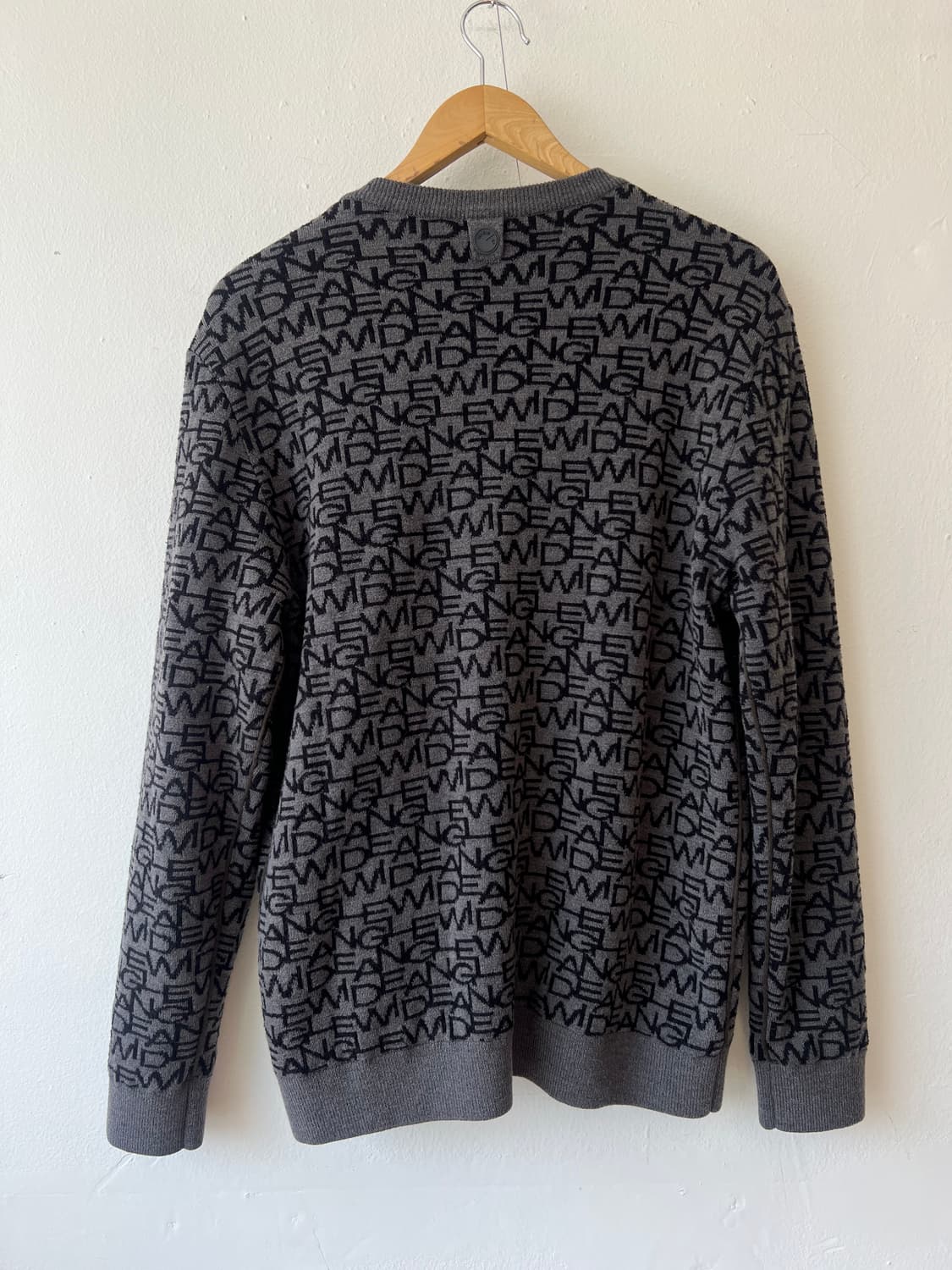 와이드앵글 남성 차콜그레이  울방풍라운드니트 골프니트 105 상품이미지3