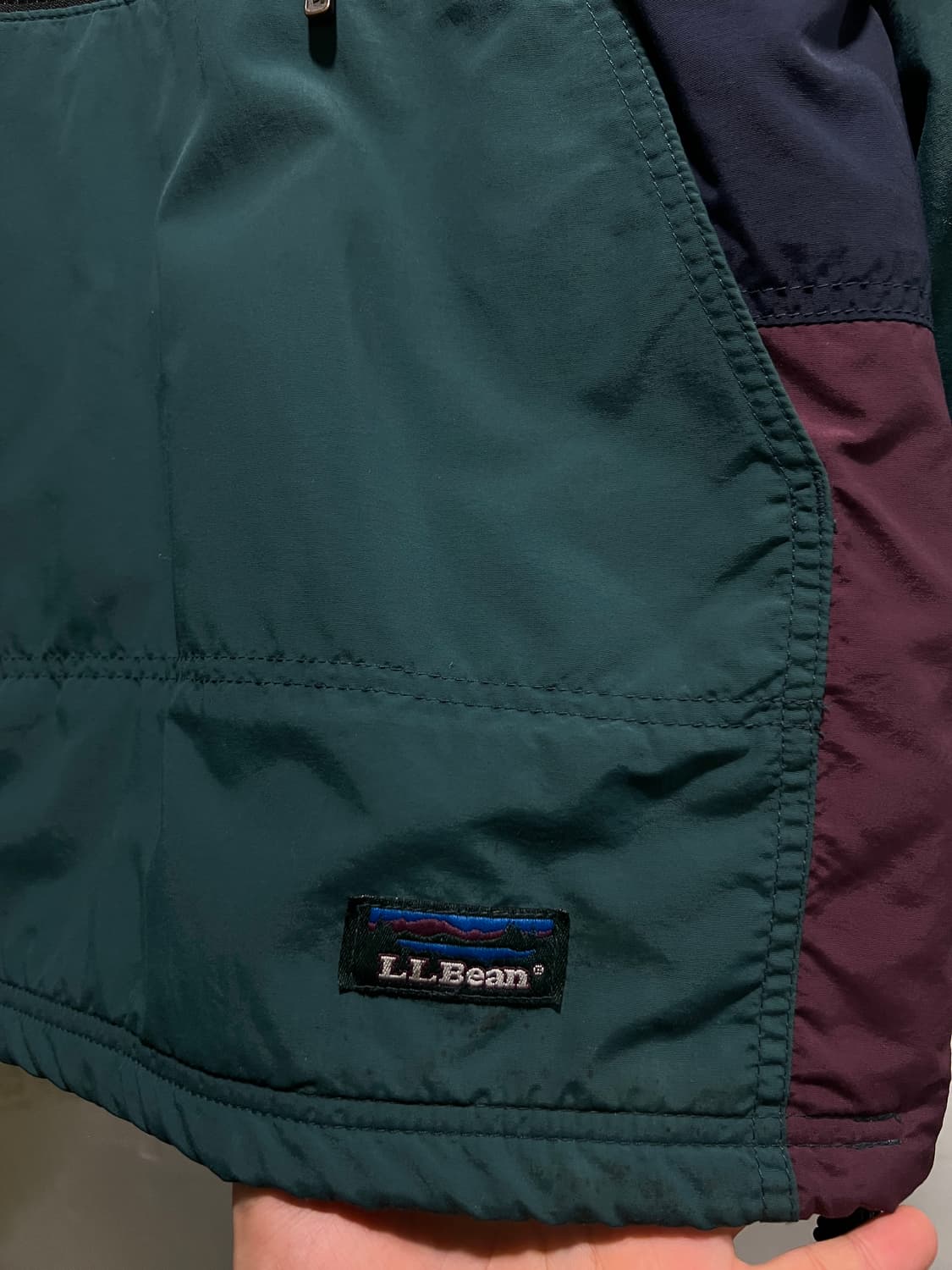 [M]90's 엘엘빈 USA Made 신슐레이트 그린 나일론 후드 자켓 상품이미지6