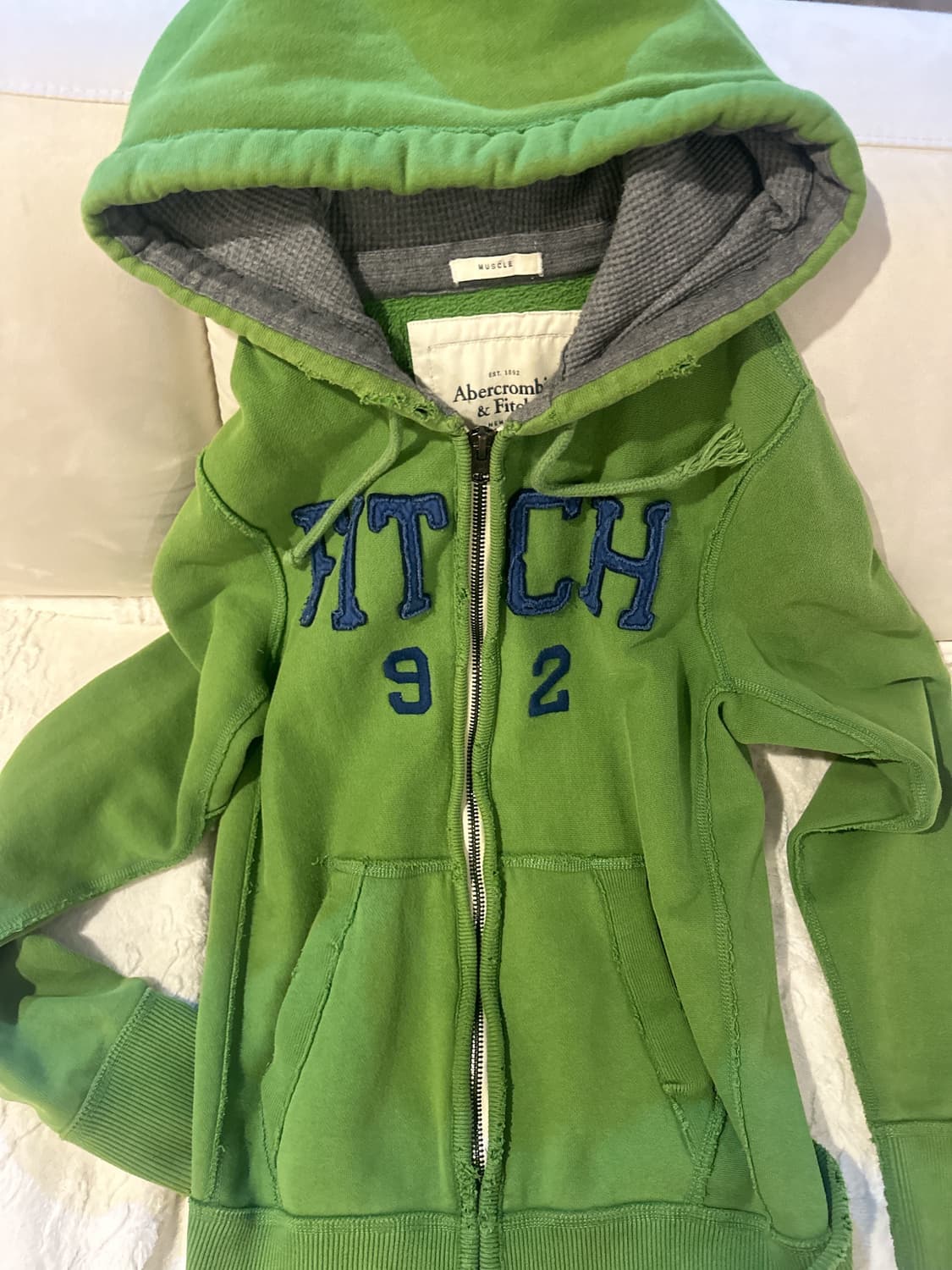 아베크롬비 FITCH green hoodie zip up (희귀템) 상품이미지5