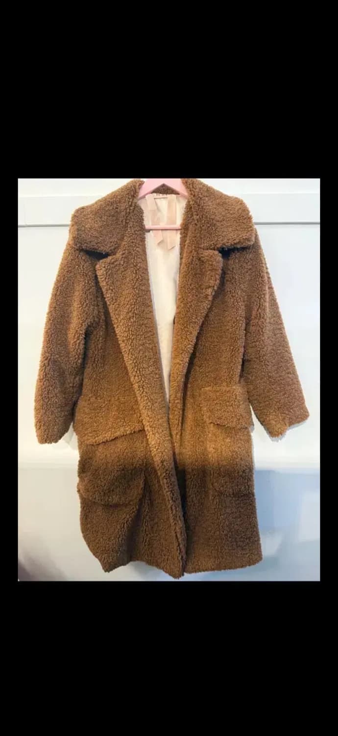 넘버투애니원 갈색 뽀글이 코트 상품이미지1