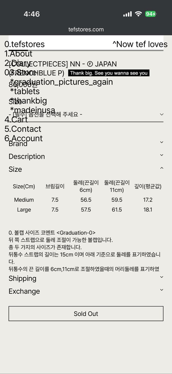 테프스토어즈 컬렉트피시스 볼캡 L 상품이미지8