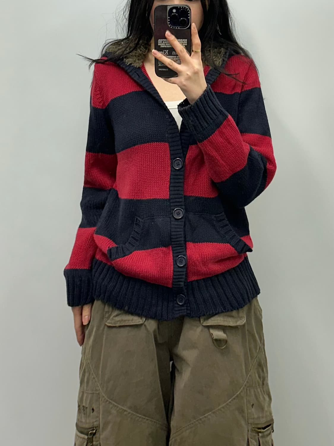 아베크롬비 y2k 와투케 단가라 니트 후드 가디건 상품이미지1