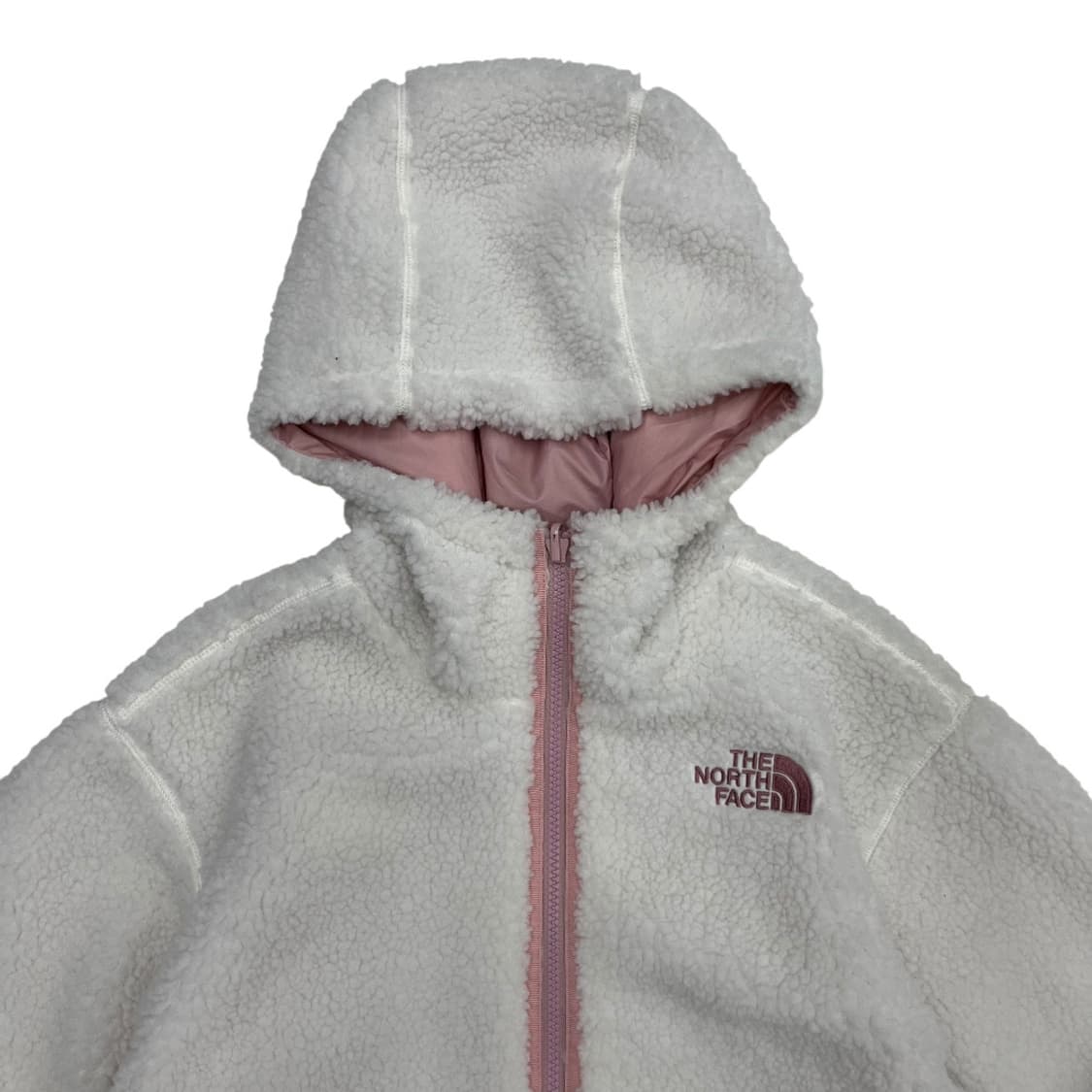 노스페이스 딸기우유맛 리버시블 뽀글이 후드집업 xs 상품이미지7