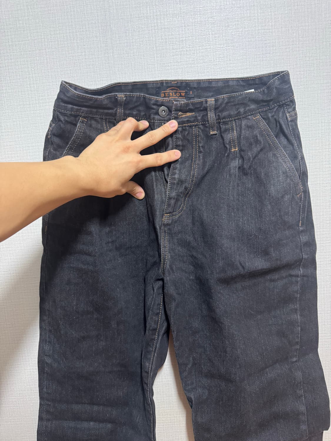 비슬로우 와이드 블랙 데님 팬츠 30 상품이미지1