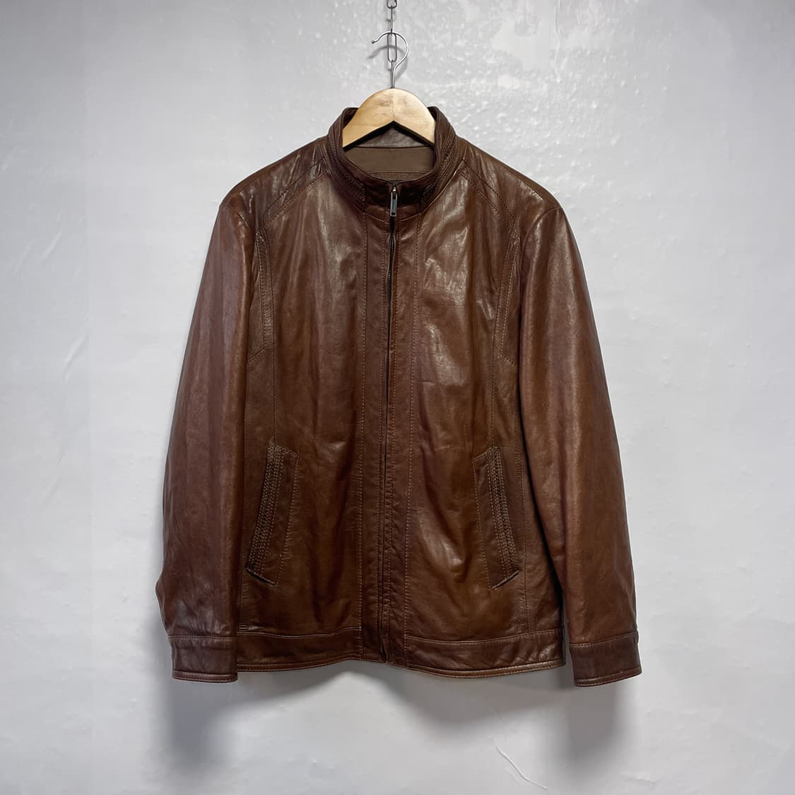 GGIO2 빈티지 브라운 양가죽 자켓(토끼털 탈부착 내피) 상품이미지1